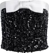 Alice + Olivia Katya Sequin Strapless Top