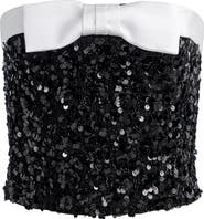 Alice + Olivia Katya Sequin Strapless Top