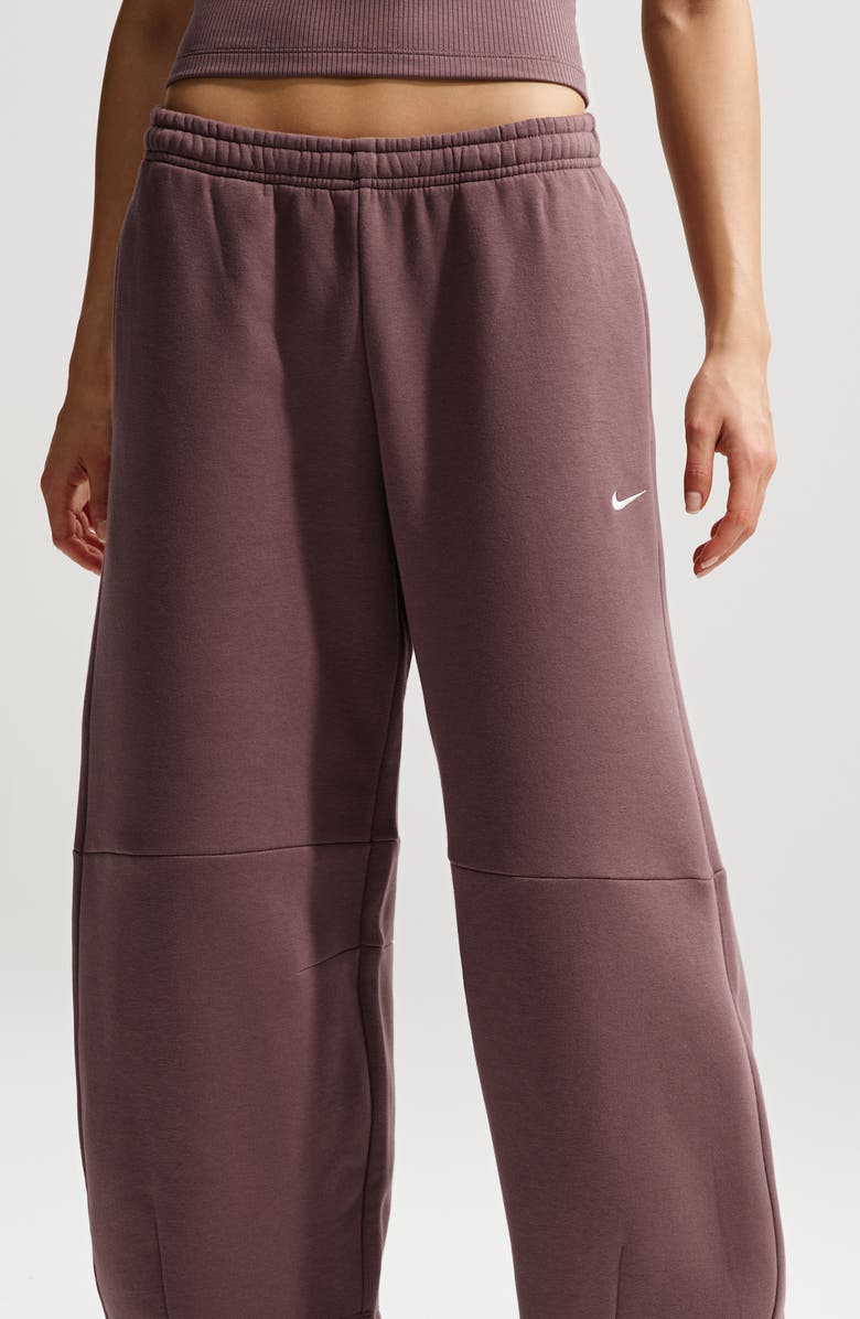 Nike Phoenix Fleece Loose Crop Barrel Pants, Alternate, color, Tattoo/Sail