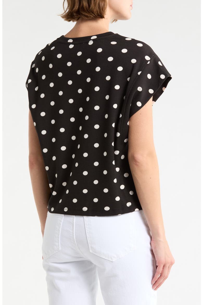 Stripe Cap Sleeve Top, Alternate, color, BLACK