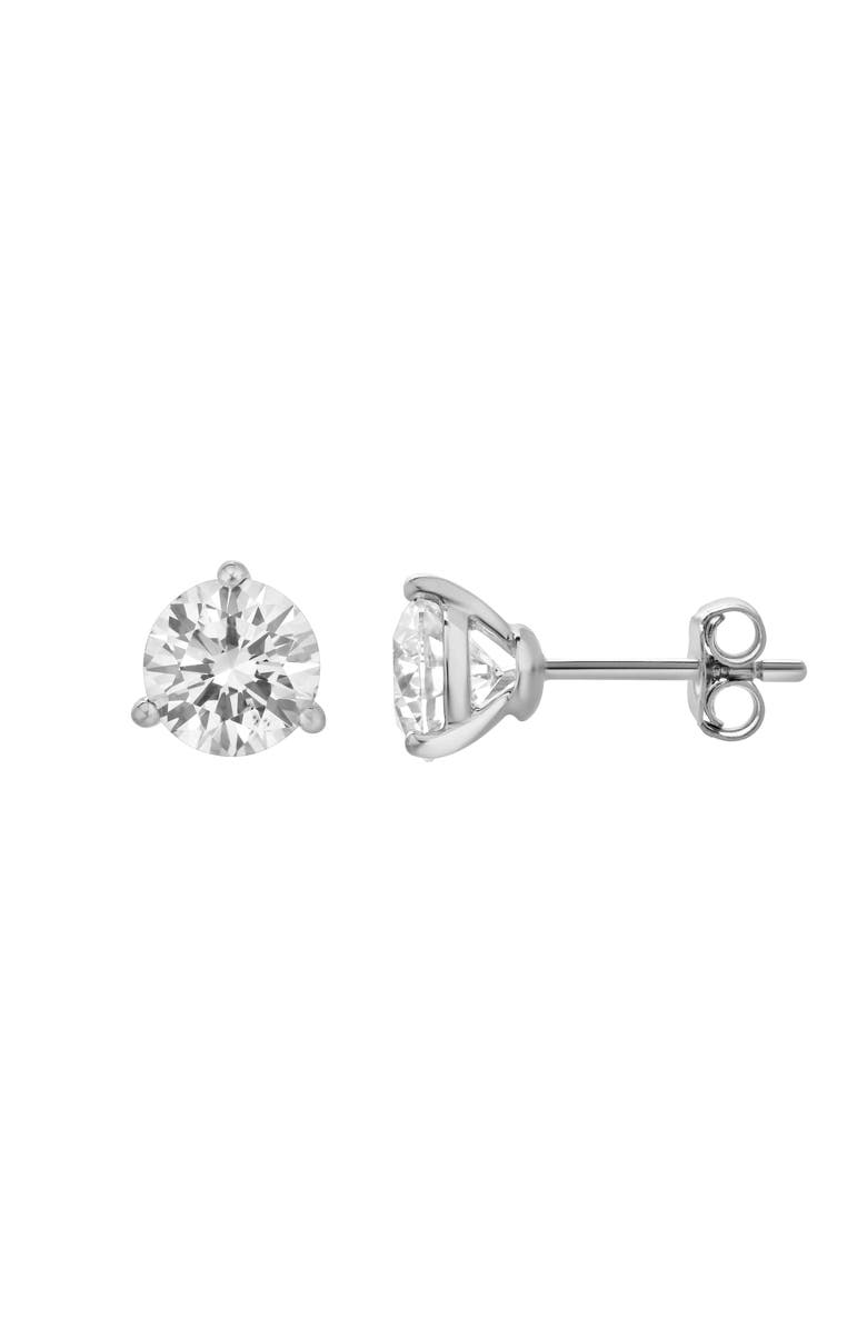 LuvMyJewelry Ellipse 2 Ct TW Lab Grown Round Diamond Studs Martini 14K Gold Earrings, Main, color, 14K White Gold