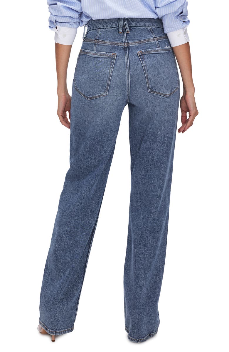 Good American Good '90s High Waist Straight Leg Jeans, Alternate, color,