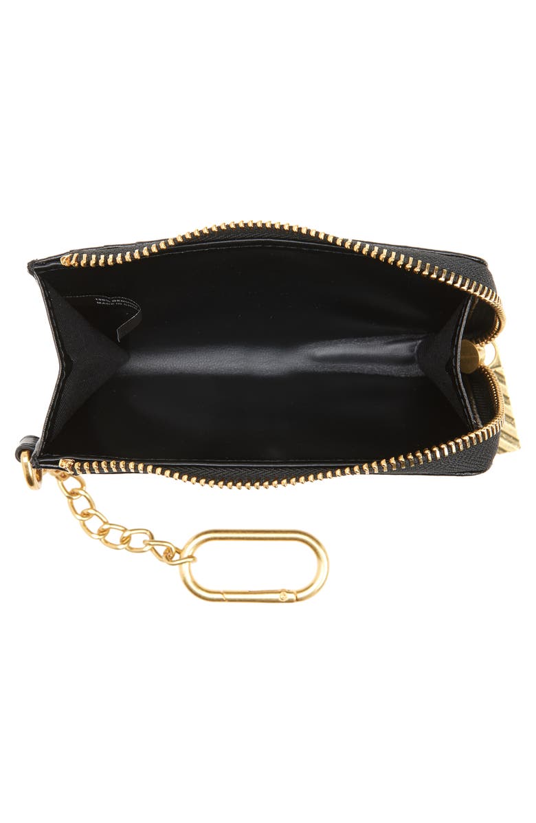 Off-White Leather Key Chain Wallet, Alternate, color, Black