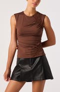 ASTR the Label Frances Lace Trim Ruched Top