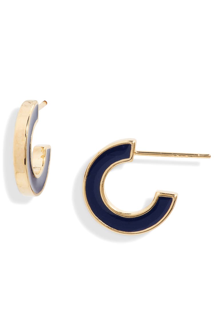 Enamel Hoop Earrings, Main, color, GOLD