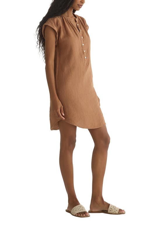 Bella Dahl Cap Sleeve Linen Henley Minidress