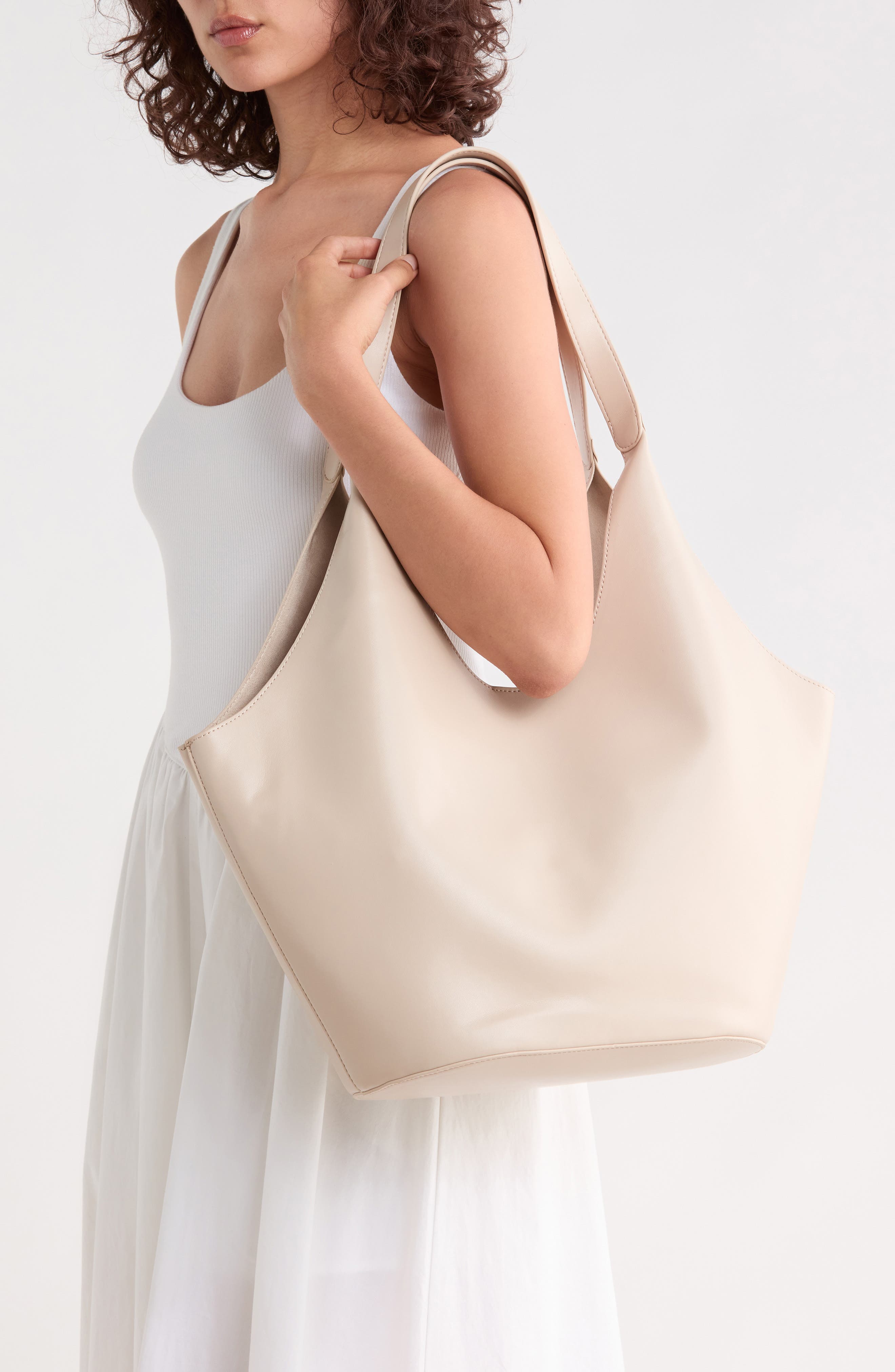 Bucket Tote Bag, Alternate, color, ALMOND
