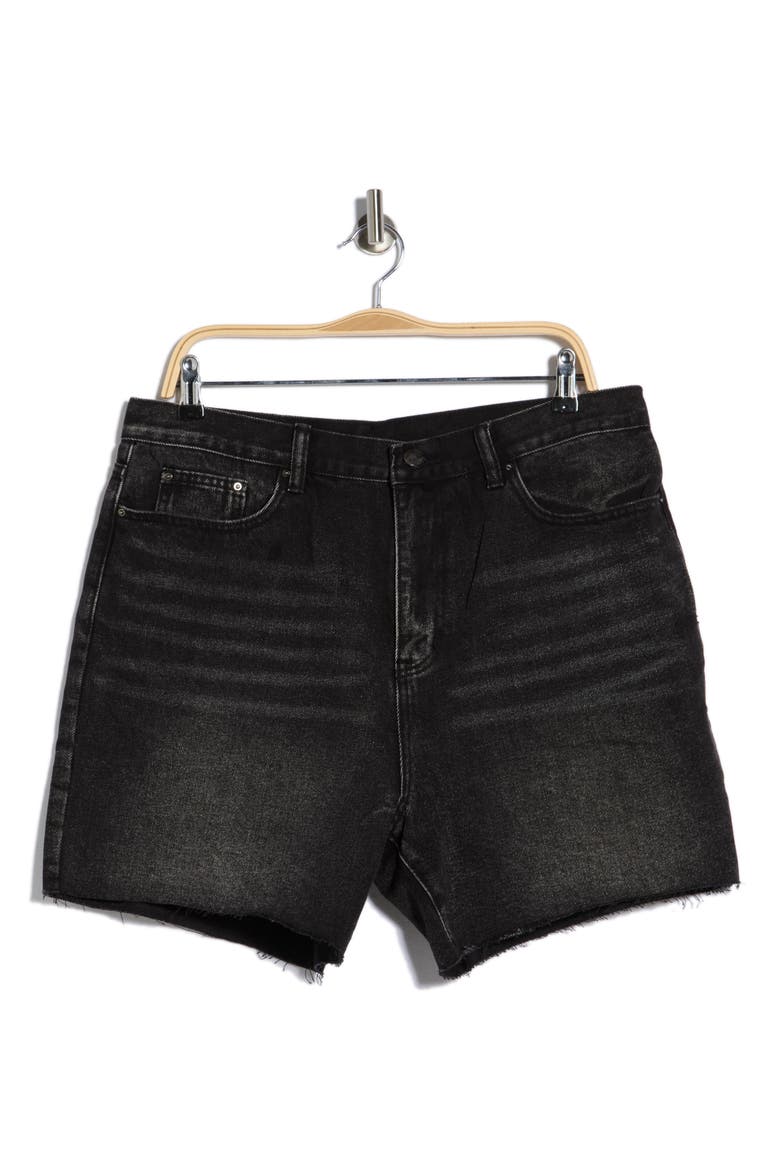Cutoff Denim Shorts, Alternate, color, BLACK