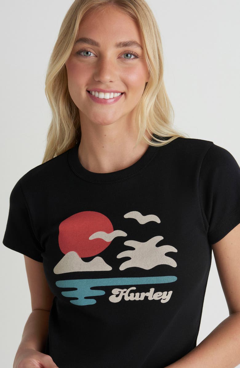 Hurley El Dorado Baby Tee, Alternate, color, Black