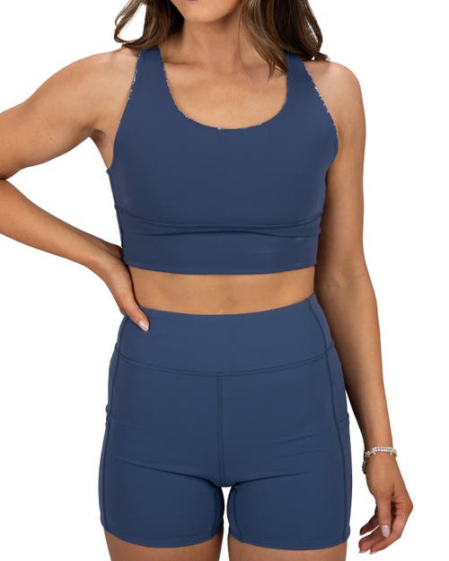 Black Clover Tykee Reversible Sports Bra In Blue