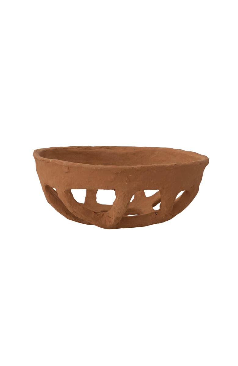 Storied Home Decorative Handmade Paper Mache Basket, Main, color, Red