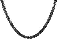 HMY JEWELRY Men's Black IP Stainless Steel 24" Box Chain Necklace