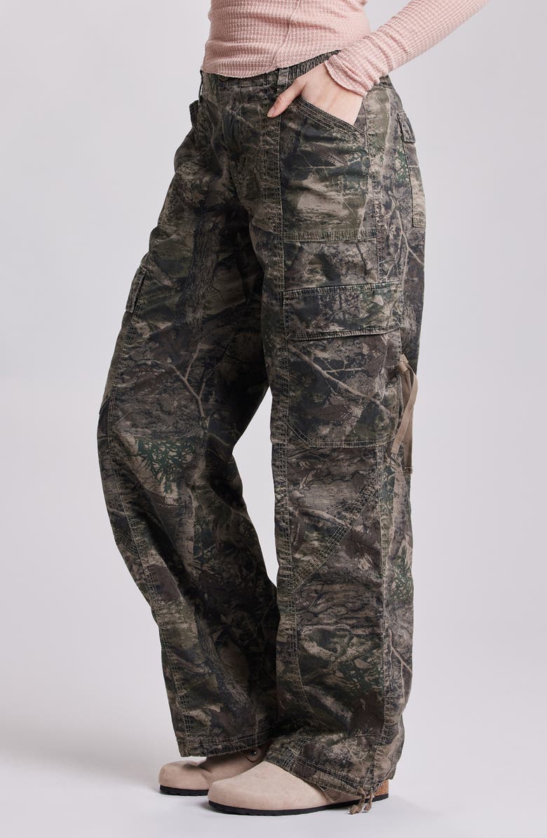 UNIONBAY Jude Camo Print High Waist Wide Leg Cargo Pants, Alternate, color, 