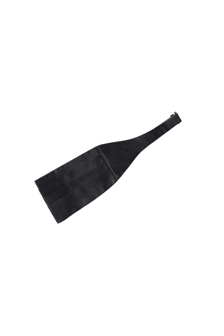 Silk and cotton satin cummerbund, Alternate, color, Anthracite