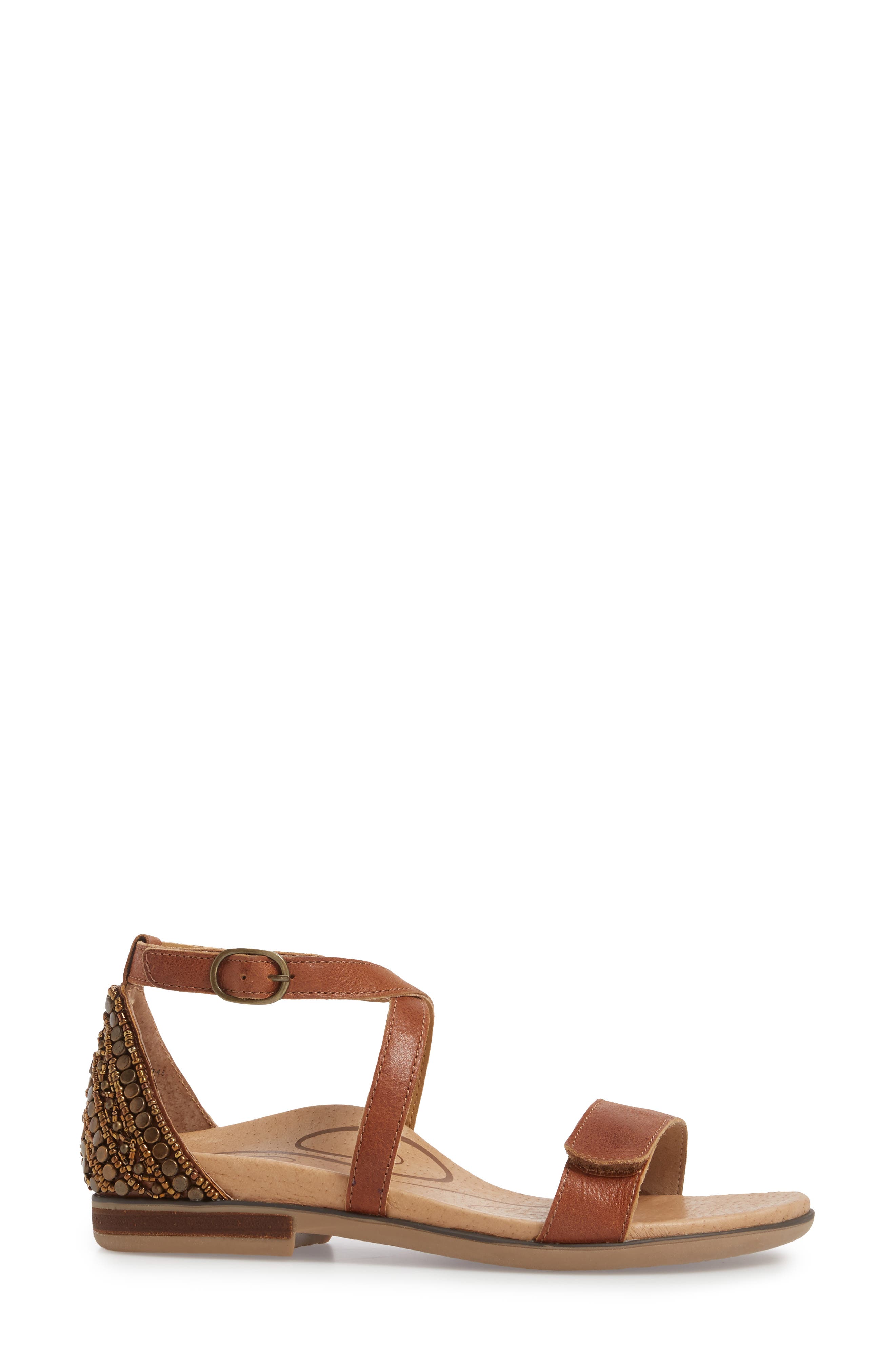 Aetrex Brenda Embellished Cross Strap Sandal, Alternate, color, 