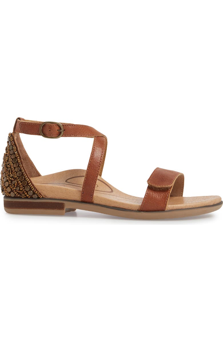 Aetrex Brenda Embellished Cross Strap Sandal, Alternate, color,