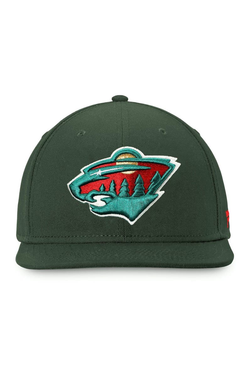 FANATICS Men's Fanatics Branded Green Minnesota Wild Core Primary Logo Fitted Hat, Alternate, color, 