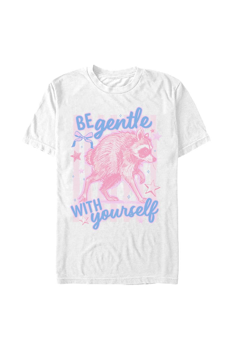 Men's Jimothy the Raccoon Be Gentle Short Sleeve T-Shirt, Main, color, White