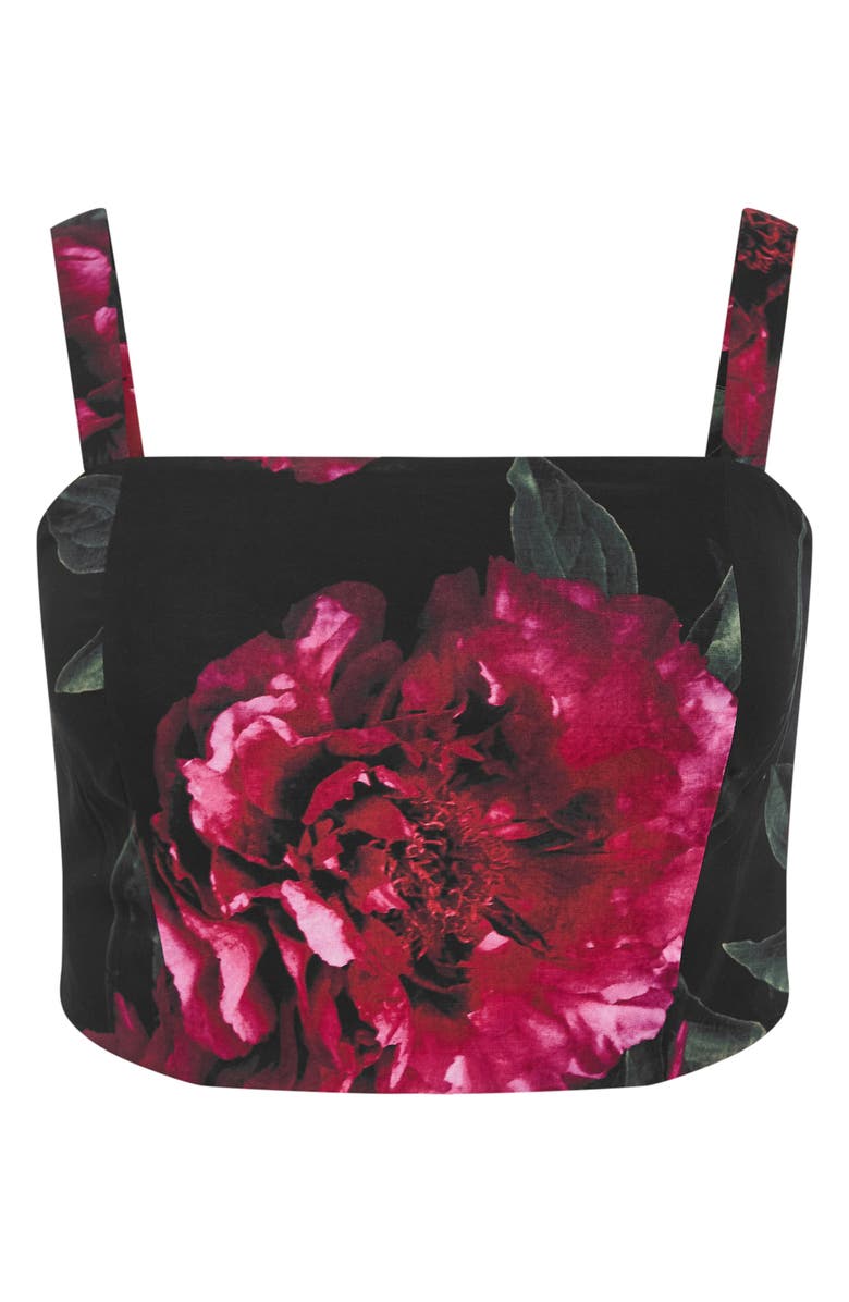 City Chic Bianka Print Crop Tank, Alternate, color, Lush Bloom