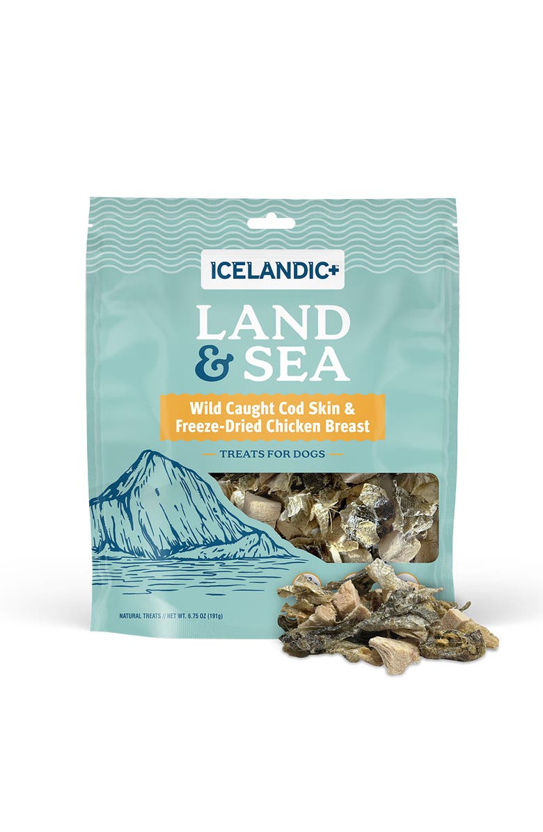 ICELANDIC+ Land & Sea Wild Caught Cod Skin & Freezedried Chicken Breast, Alternate, color, Multicolored