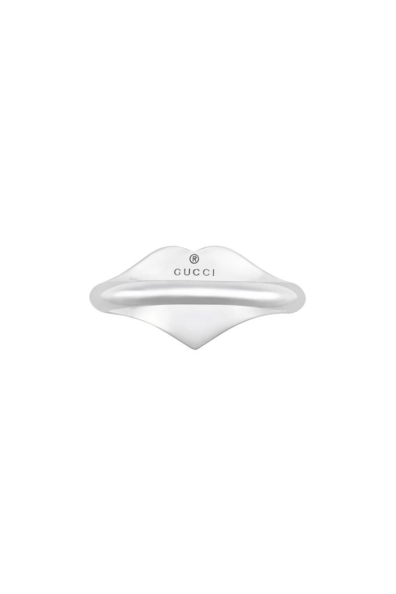 Extra Small Interlocking-G Blue Heart Ring, Alternate, color, SILVER/ BLUE