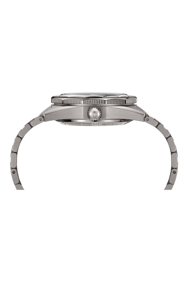 DS Super PH2000M Automatic Bracelet Watch, 43mm, Alternate, color, TITANIUM / WHITE DIAL