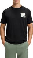 BOSS Stripe Zone Stretch Cotton Blend Graphic T-Shirt