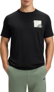 BOSS Stripe Zone Stretch Cotton Blend Graphic T-Shirt