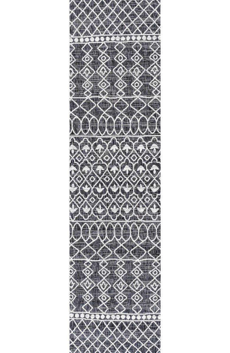 JONATHAN Y Kafel  Bohemian Indoor/Outdoor Area Rug, Main, color, Black/Ivory
