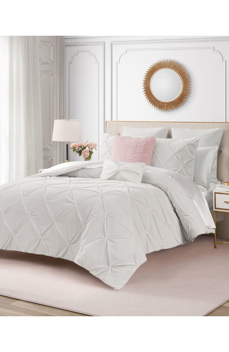 Juicy Couture Kiss 5-Piece Pleat Plush Comforter Set, Alternate, color, White