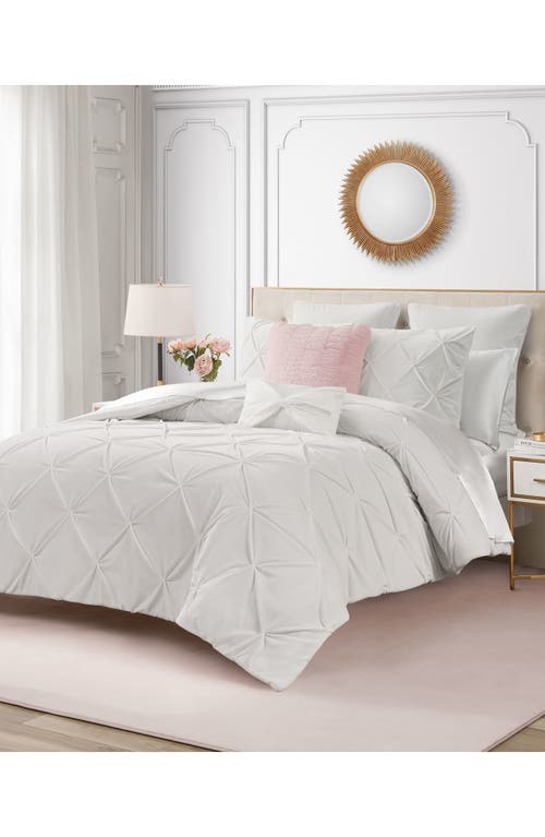 Juicy Couture Kiss 5-piece Pleat Plush Comforter Set In White