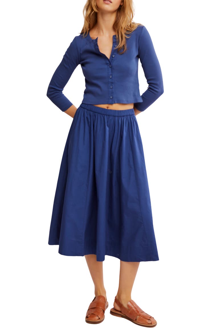 Perfect Tones Cardigan & Skirt, Main, color, NAVY PEONY