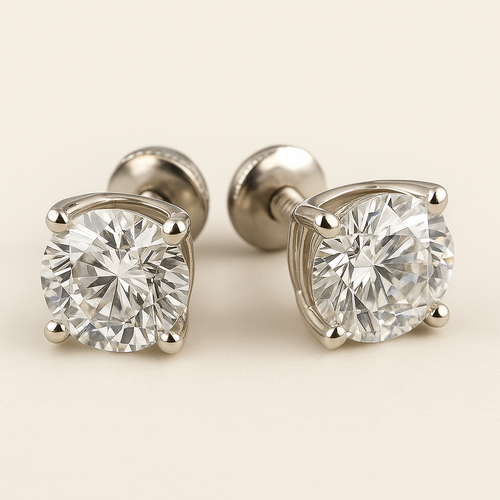 Ancona Jewelry 14k White Gold 4 Carat Lab Grown Diamond Stud Earrings E Vs1 Igi Certified Screw Back In White
