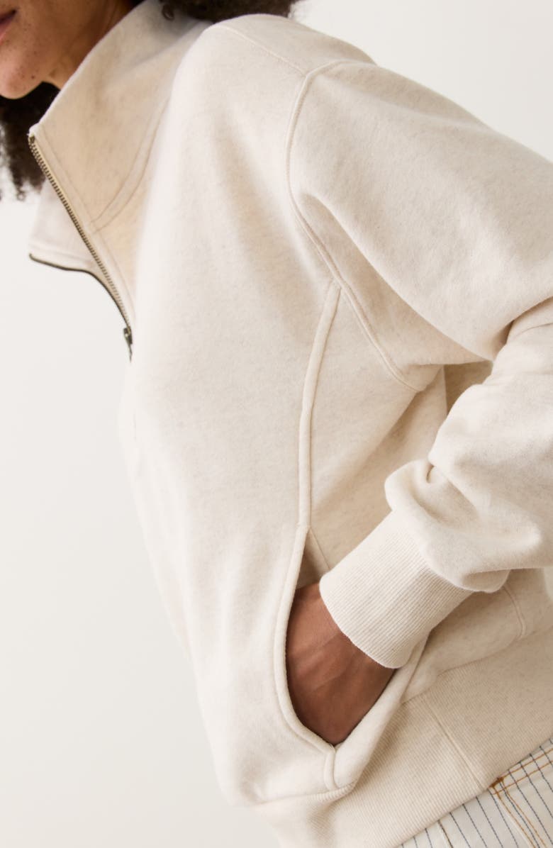Marine Layer Cloud 9 Cotton Blend Fleece Half Zip Sweatshirt, Alternate, color, Oatmeal Heather