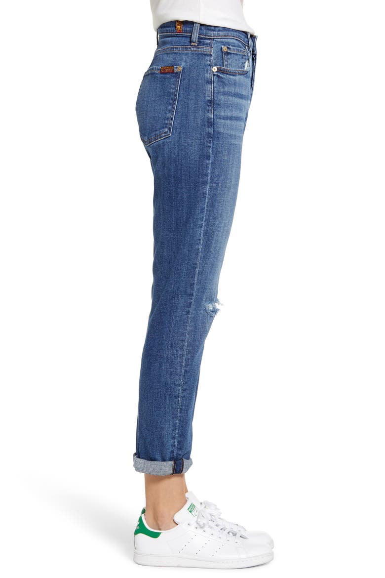 7 For All Mankind® Josefina High Waist Ripped Crop Jeans, Alternate, color, BROKEN TWILL ATHENS