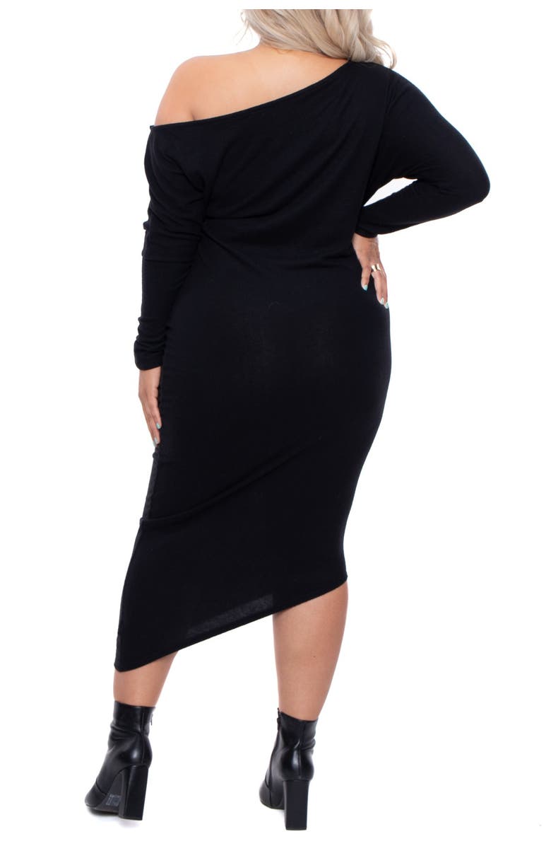 Curvy Sense Asymmetrical Sweater Dress, Alternate, color, 