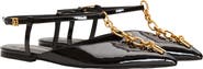 Balmain Sync chain sandals in patent leather