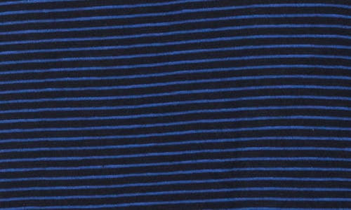 Vince Stripe Cotton Slub Polo In Blue