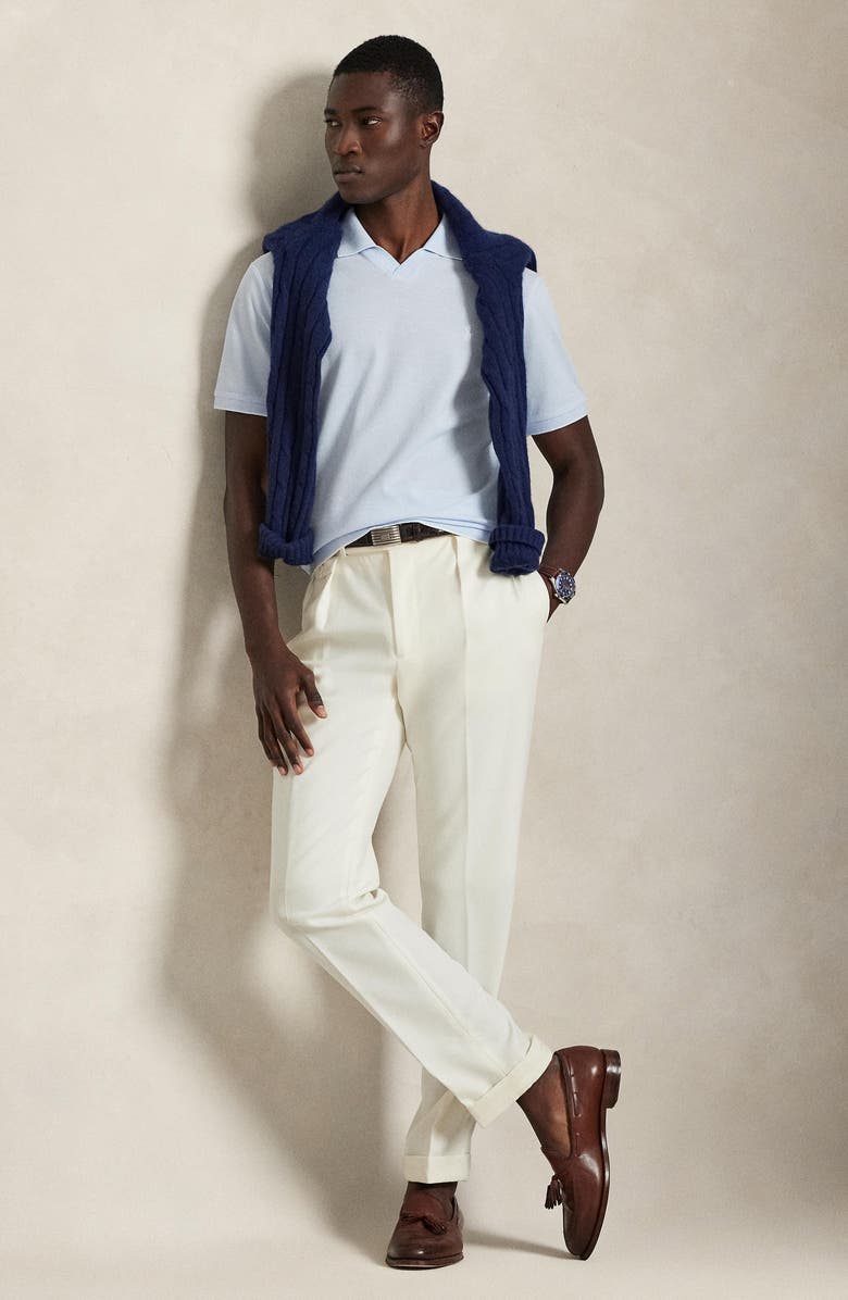 Polo Ralph Lauren Jacquard Mesh Polo Shirt, Alternate, color, Blue