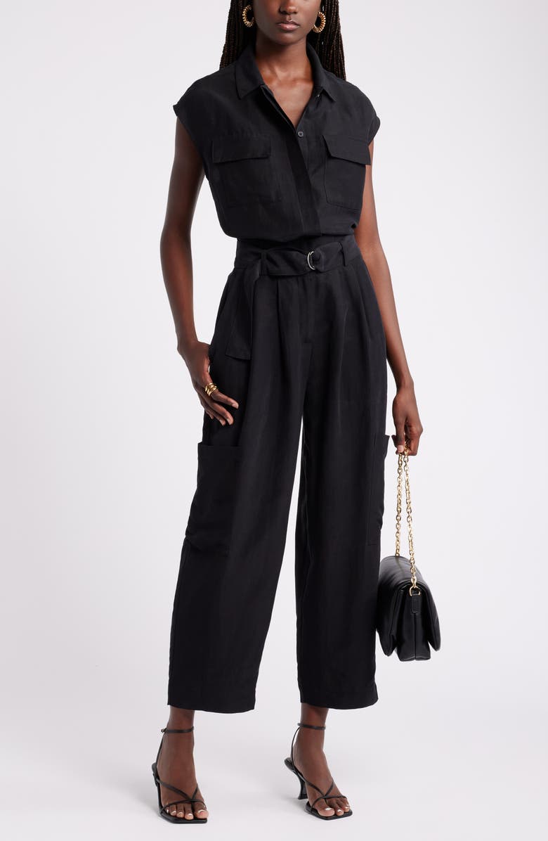 Nordstrom Dolman Sleeve Flap Pocket Button-Up Shirt, Alternate, color, 