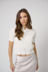 Central Park West Charli Pearl Collared Polo