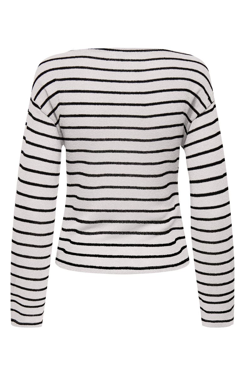 Only Spezia Life Boat Neck Top, Alternate, color, Clouddancer/ Black Stripes