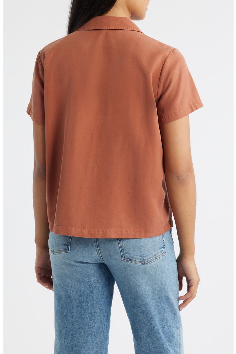 Flowy Button-Up Shirt, Alternate, color, TOPAZ HONEY