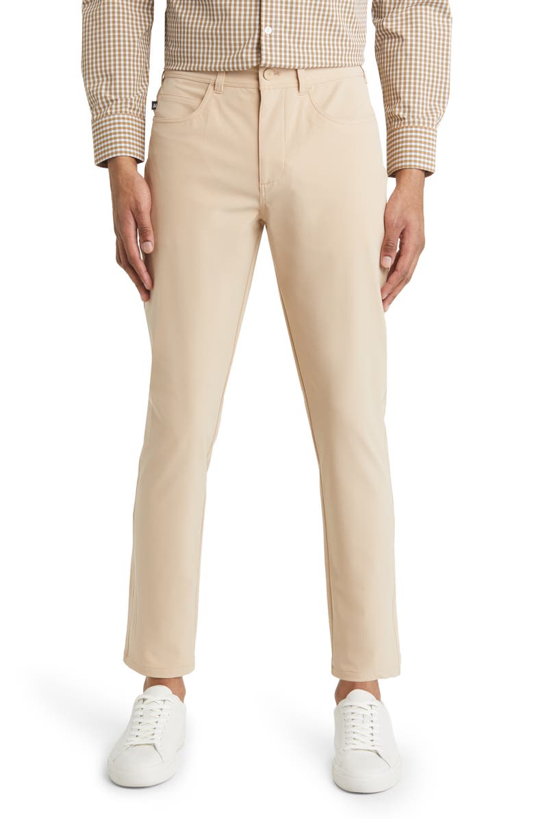 Mizzen+Main Helmsman Performance Slim Tapered Leg Pants, Main, color, Hummus Solid