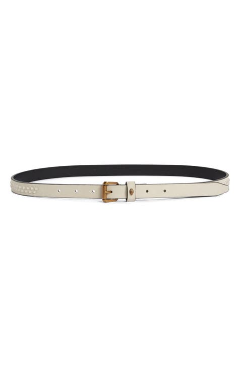 Crystal Studded Leather Belt