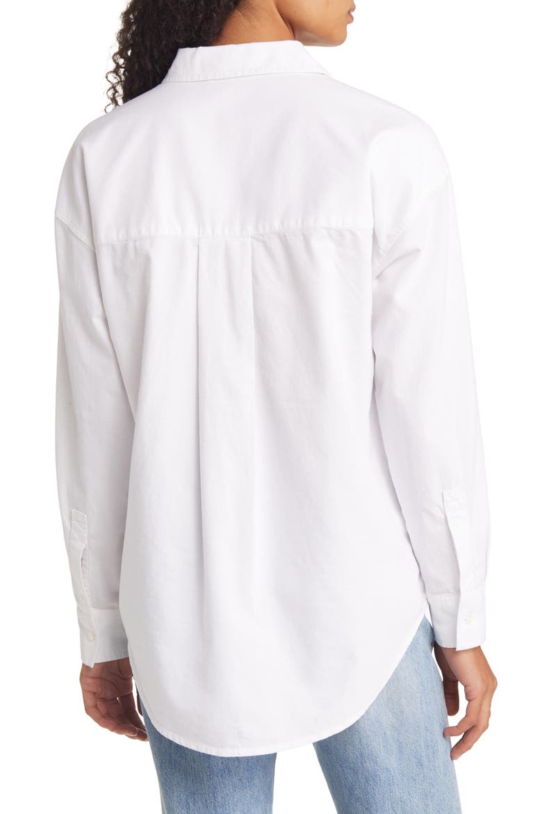 Women's Cotton Button-Up Shirt, Alternate, color, WHITE