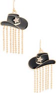 Leith Cowboy Hat Fringe Drop Earrings