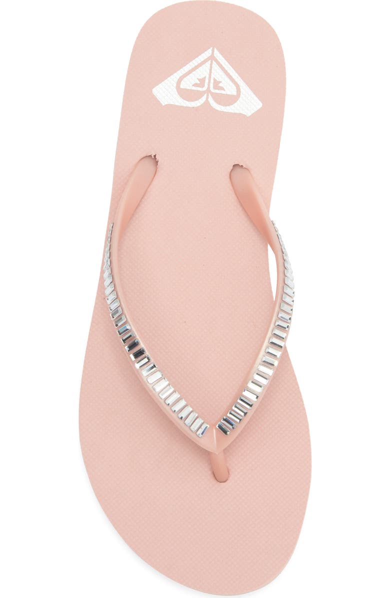 Roxy Bermuda Bling Flip Flop, Alternate, color, Peach
