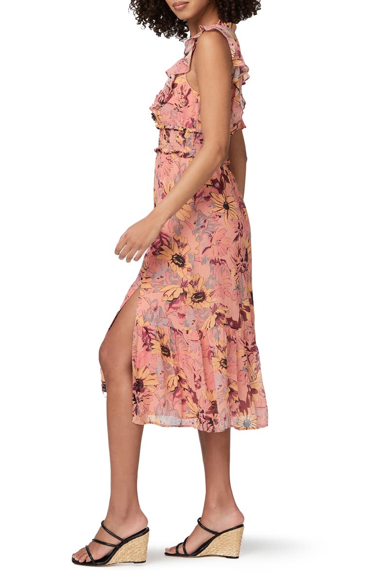 PAIGE Katharina Floral Sleeveless A-Line Silk Dress, Alternate, color, Pink Mlti