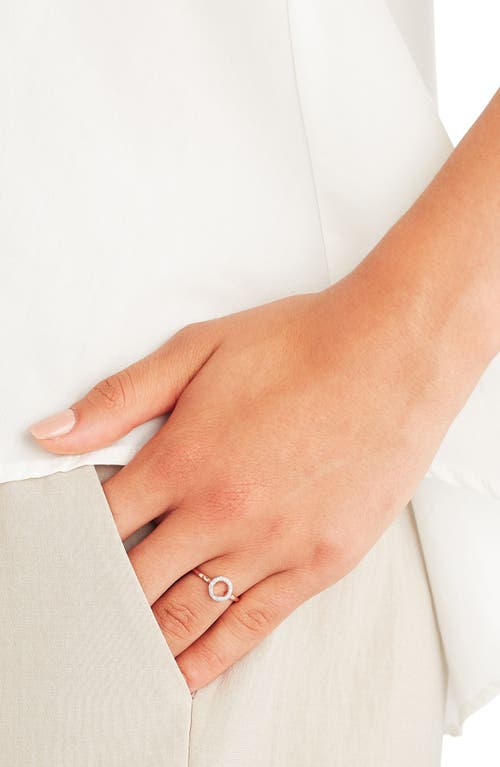 Monica Vinader Riva Diamond Mini Circle Ring In Rose Gold/diamond